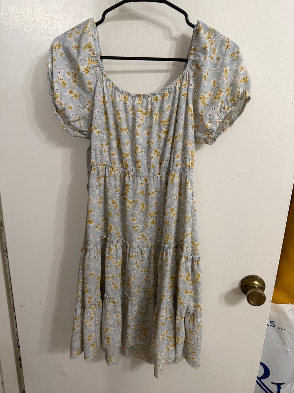 ROMWE Pale Blue Floral Summer Mini Dress - Picture 2 of 3